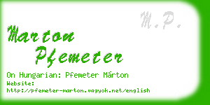 marton pfemeter business card